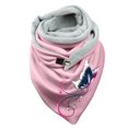 thumbnail image 1 of Women Flowers Butterfly Print Cotton Winter Warm Button Up Scarf, 1 of 3