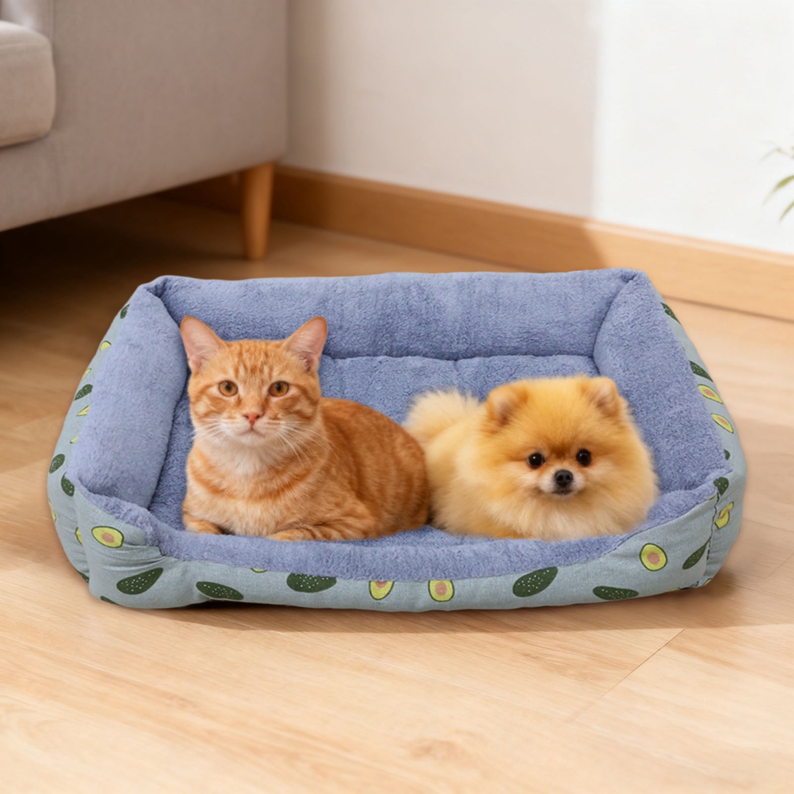 Rectangle Dog Bed Washable, Fluffy Sherpa Pet Bed with Anti- Bottom for Indoor Cats and Small Medium Dogs, Super Comfortable Anti-Anxiety Cuddler Sleeping Bed