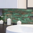 thumbnail image 3 of 8 Sheet Matte PVC Tile Wall Stickers 8" x 4" Self Adhesive Waterproof Green Brown Backsplash Decals Peel and Stick, 3 of 8