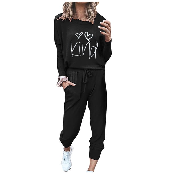 Puntoco Mujer Moda Jersey Manga Larga Vendaje Pantalones Sueltos Sudaderas Liquidación Puntoco Puntoco-5326