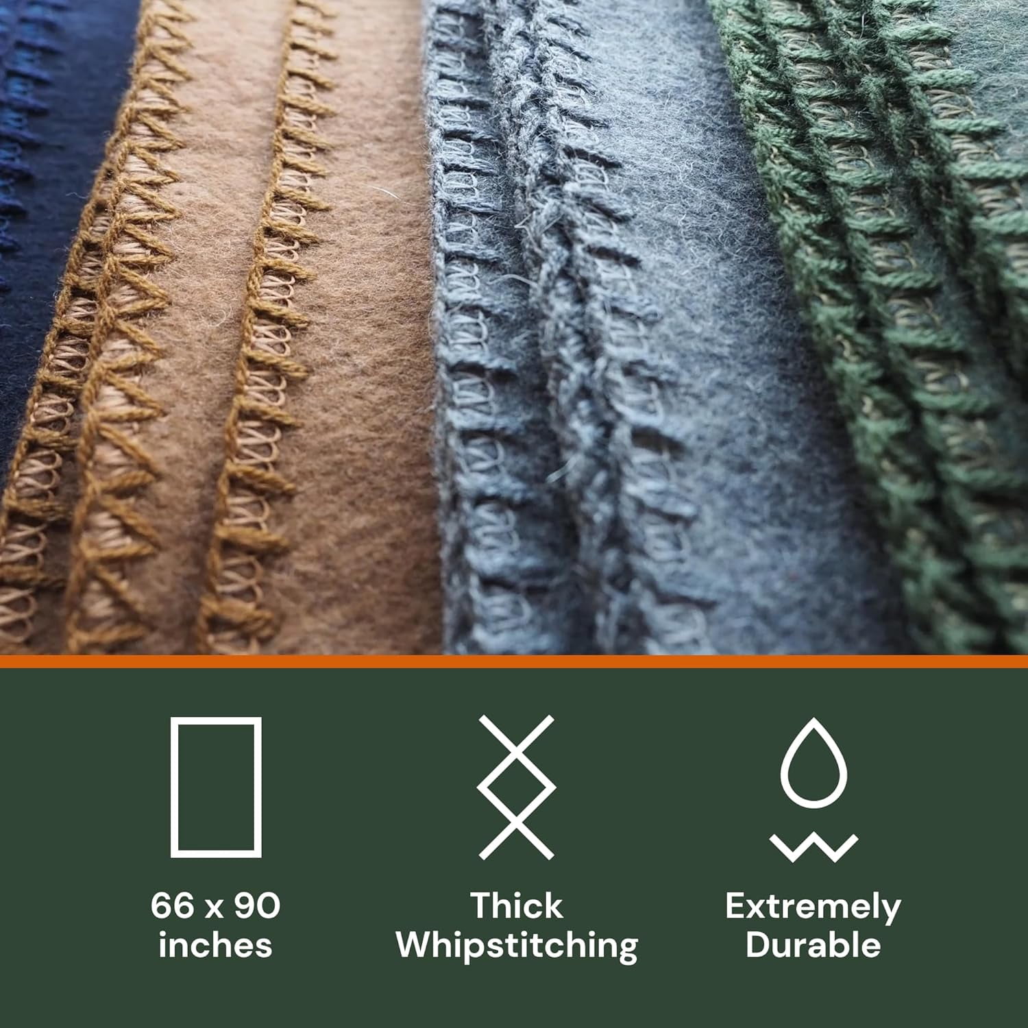 Woolly Mammoth Woolen Co. | Extra Large Merino Wool Camp Blanket | Perfect Outdoor Gear | Bedroll for Bushcraft, Camping, Trekking, Hiking, Survival, or Throw Blanket at The Cabin (Tan)