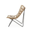 thumbnail image 4 of Fordy Outdoor Chair Set of 2- Curved Seat- Brown Rattan- Black Metal, 4 of 5