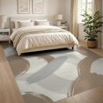thumbnail image 3 of ODIKA 8'x10' Washable Area Rug Brushstroke With Minimalist Interlocking Shapes Abstract Modern Refined for Dining Room, Large Office, Lounge, Non-Slip Chair-Friendly Mat, 3 of 7