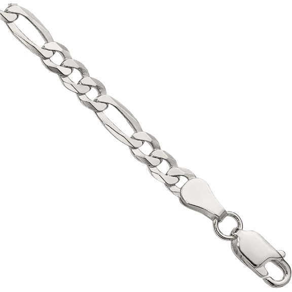 925 Sterling Silver 4.5mm Figaro Link Chain Bracelet