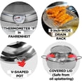 thumbnail image 3 of Deep Fryer Pot (°F), 11"/4.4Qt (4.2 L) Extra Large Tempura Frying Pot with Lid, 304 Stainless Steel Fry Pot with Fahrenheit Thermometer and Oil Drip Drain Rack, 3 of 7