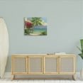 thumbnail image 2 of Floral Tropical Summer Vacation Resort Landscape Painting Gallery Wrapped Canvas Print Wall Art, 2 of 7