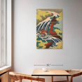 thumbnail image 2 of Elephant Stock Waterfall At Yoshino Yamato Province Wall Art - Vertical Multi Panel Canvas - Living Room Wall Decor - Nature Multi Panel - Red And Yellow Decor By Katsushika Hokusai - 36" x 57", 2 of 4