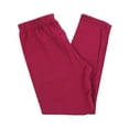 thumbnail image 1 of Ola Mari KID'S Full Ankle Length Solid Skinny Leg Cotton Leggings, 2, Burgundy, 1 of 4