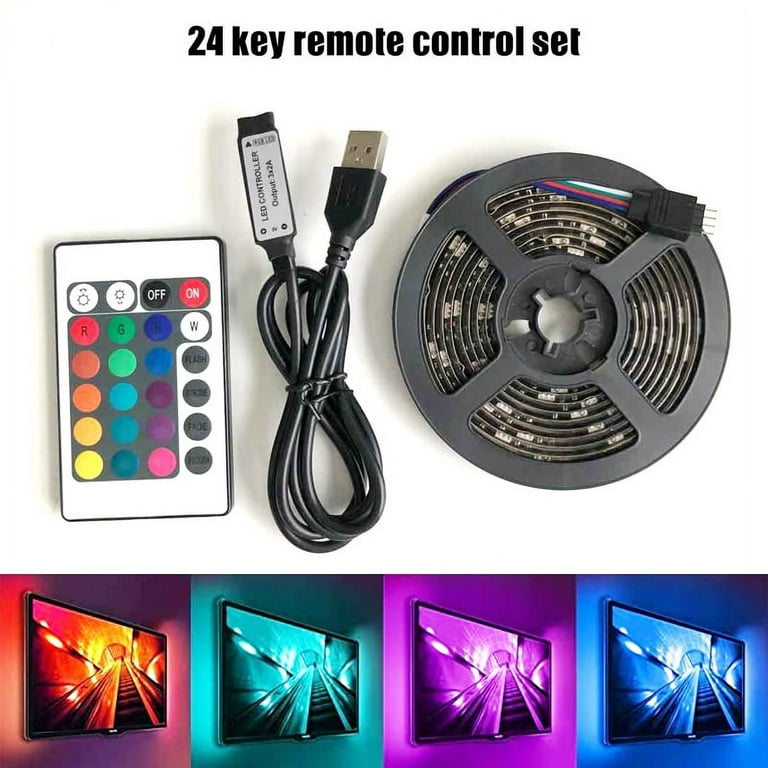 LED Strip Lights 6.5 ft for 40-60 TV 16 Color USB Backlight Kit with  Remote NEW