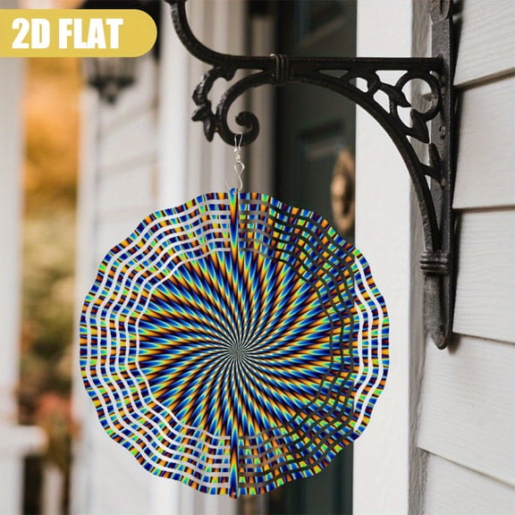HELLOYOUNG Spring Mandala Wind Spinner Iron Sun Catcher 10 Inch Rainbow Metal Wall Art 360 Rotating Hanging Garden Decor Outdoor DIY for Patio Balcony Year Round