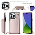 thumbnail image 4 of Allytech RFID Blocking Wallet Case for iPhone 14 Pro 2022, PU Leather Zipper Purse with Crossbody Strap Handbag Case with Credit Card Slots for iPhone 14 Pro 6.1 inch 5G, Rosegold, 4 of 10
