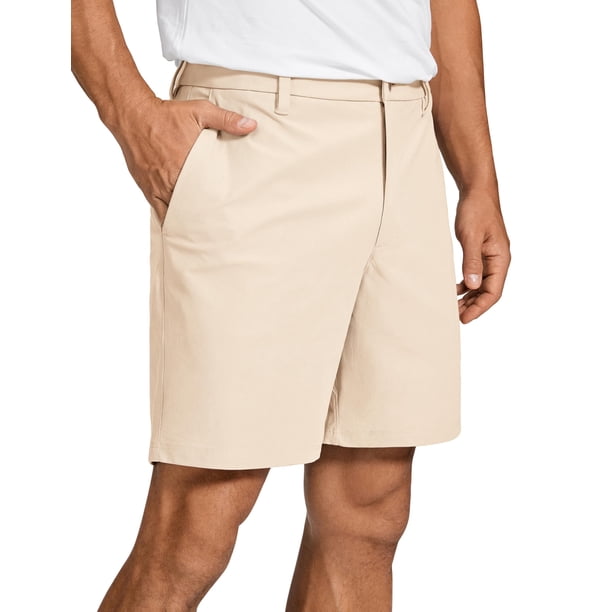 Shorts de golf para hombre CRZ YOGA 7" livianos y elásticos beige
