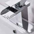 thumbnail image 5 of BWE Bathroom Sink Faucet Polished Chrome Waterfall with Pop Up Drain Assembly and Supply Line Single Handle Single Hole Bathroom Faucets Deck Mount Lavatory Mixer Tap, 5 of 7