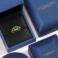 thumbnail image 5 of Gem Stone King 1.22 Ct Round Green Simulated Emerald 18K Yellow Gold Plated Silver Ring, 5 of 6