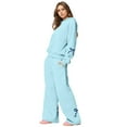thumbnail image 5 of Bow Sweatpants Set for Women Bow Sweat Sets Sweat Set for Women Two Piece Bow Print Tracksuit Long Sleeve Hoodie Wide Leg Sweatpants 2 Piece Outfits, Light Blue-XXXL, 5 of 6