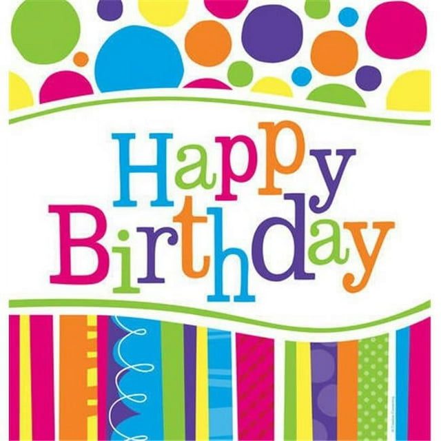 Creative Converting 725412 Bright And Bold Happy Birthday Plastic Tablecover 54 X 108 In - Case of 6