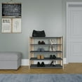 thumbnail image 2 of Ada Home Decor Furniture 4 Tier 16 Pair Oak Anthracite Gordon Modern Shoe Rack, 2 of 4