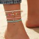 thumbnail image 2 of 4 tobilleras bohemias hechas a mano con cuentas, tobillera multicolor con arcoíris, 2 of 5