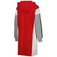thumbnail image 3 of Women's G-III 4Her by Carl Banks Red/White Chicago Bulls Bootleg Long Sleeve Hoodie T-Shirt Dress, 3 of 3