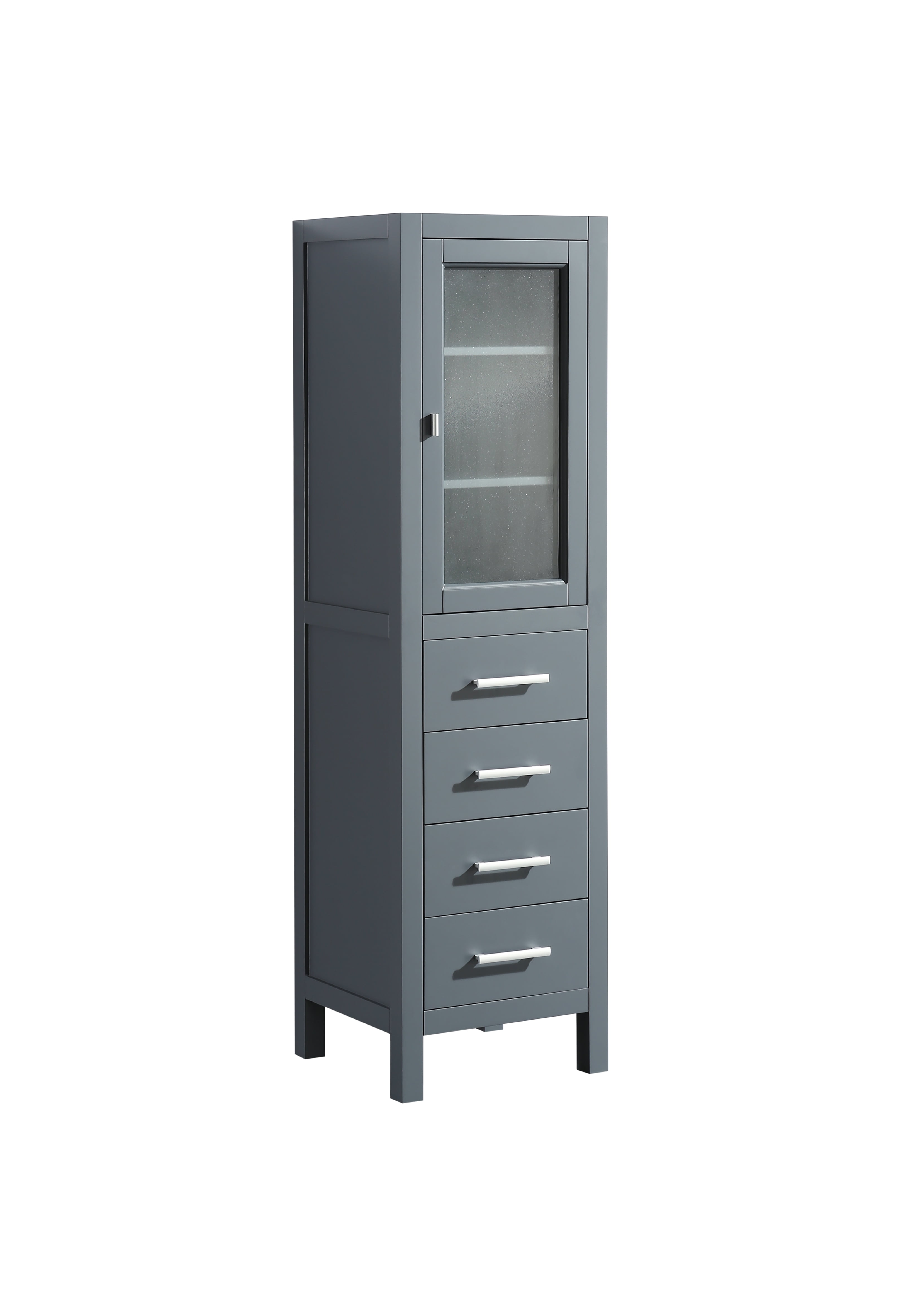 Design Element London 65" Tall Linen Cabinet Tower in Gray ...