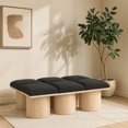 thumbnail image 2 of Meridian Furniture Pavilion Black Boucle Fabric Bench, 2 of 8