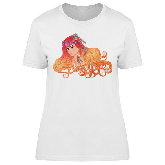 Young Girl With Long Hair  T-Shirt Women -Image by Shutterstock, Female XX-Large