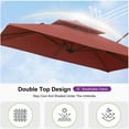 thumbnail image 6 of PURPLE LEAF 9 x 12FT Deluxe Rectangle Wood Grain Patio Umbrella with Base, Large Offset Cantilever Umbrella with 360° Rotation, Black Red, 6 of 14