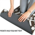 thumbnail image 3 of Brown and White Geometric Pattern Hot Yoga Mat Towel Non Slip for Hot Yoga - Quick-Drying Yoga Mat Cover with 4 Corner Pockets with Travel Bag - Hot Yoga Towel Non Slip 74"x26", 3 of 6