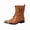 Yellow, variant on Men's Metal Toe Ankle Boots, Fashion Croc-Embossed Leather Booties with Double Buckle Straps, Lace-Up Side Zipper Western Boots