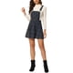 thumbnail image 1 of Vestido de tirantes ajustables para mujer INSPIRE CHIC con cuadros, falda tipo peto, talla XL, azul oscuro, 1 of 6