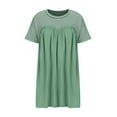 thumbnail image 6 of Lovskoo Dress for Women 2024 Babydoll Dresses Short Sleeve Pleated A-Line Dress Cute Summer Trendy Clothes Green, 6 of 9