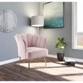 thumbnail image 2 of Meridian Furniture Jester Pink Velvet Accent Chair with Gold Iron Legs, 2 of 5