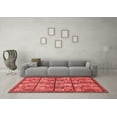 thumbnail image 3 of Ahgly Company Indoor Round Abstract Red Modern Area Rugs, 5' Round, 3 of 4