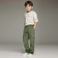 thumbnail image 2 of Cargo Pants Baggy Elastic Waist Jogger Sweatpants Kids Hiking Pants Baby Boy Clothes, 2 of 7