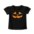 thumbnail image 4 of Bainana Halloween Girls T-Shirts Size 5-6 Years Stylish Face Print Short Sleeve Tops Toddler Everyday Wear Clothes Black, 4 of 4