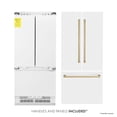 thumbnail image 3 of ZLINE RBIVZWM36CB 19.6 Cu. Ft. Counter Depth White Matte with Champagne Bronze Accents 3-Door French Door Refrigerator, 3 of 5