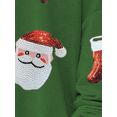 thumbnail image 5 of Rdhnmea Women’s Christmas Sweatshirts Sequin Santa Graphic Long Sleeve Crew Neck Pullovers Oversized Tops Xmas Outfits, 5 of 7