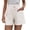 White, variant on Audhol Shorts for Women Trendy! Womens Casual Loose Solid Summer Plus Size Pants Pants Elastic Waist Comfy Shorts with Pockets Womens Shorts Black L