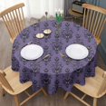 thumbnail image 3 of Purple Gothic Bat Pattern Round Tablecloth 60"x60",Wrinkle Wipeable Table Cloth for Kitchen Dining Room Picnic Patio Party, 3 of 6