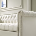 thumbnail image 6 of Modern Contemporary Urban Design Living Room Lounge Club Lobby Sofa, Velvet Fabric, Ivory White, 6 of 7