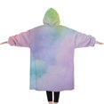thumbnail image 2 of Oversized Wearable Blanket Hoodie,Dreamy Pastel Sky Sherpa Blanket Hoodie with Super Pockets,Super Warm Fuzzy Pullover for Women & Men, 2 of 6