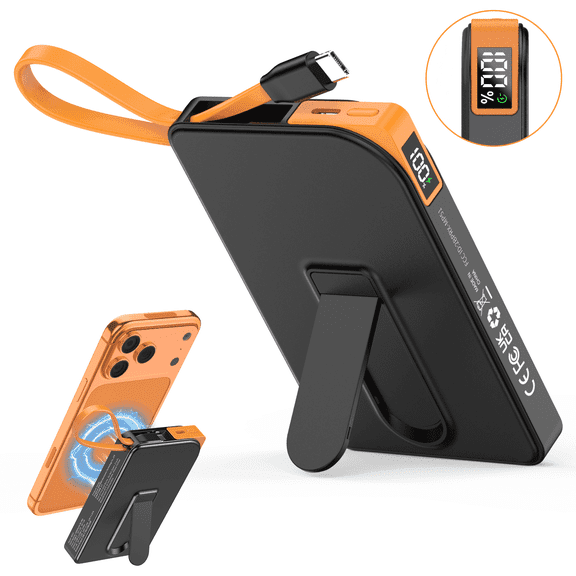 Magnetic Wireless Portable Charger, 10000mAh Power Bank 22.5W Fast Charging Battery Pack Compatible with iPhone 17/16/15/14/13 Series, Black