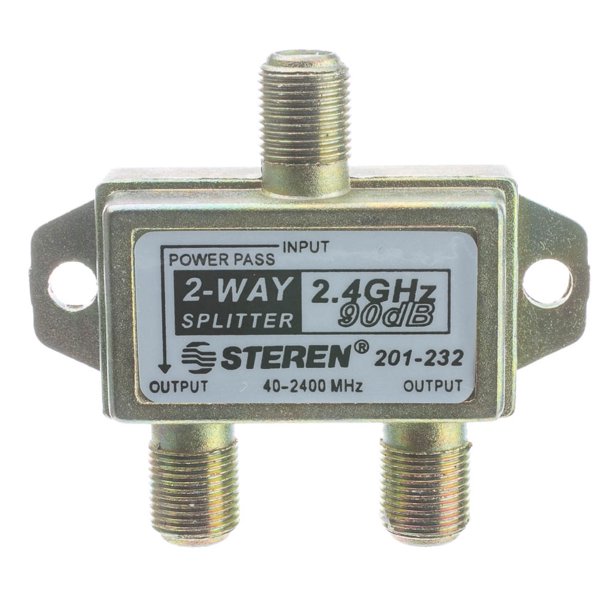 2 Way Coaxial Splitter, 2 GHz, 90dB, 1DC Passing