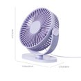 thumbnail image 2 of Kezqiaxn Portable Fan Desktop Fan New Usb Ceiling Fan Cool Student Dormitory Mini Multi-Functional Silent Fan Purple, 2 of 7