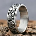 thumbnail image 5 of K-KED Retro Men's Fashion Delicate Jewelry Stainless Steel Irish Celtic Knot Band Rings for Men-12-14112, 5 of 6