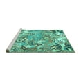 thumbnail image 2 of Ahgly Company Machine Washable Indoor Square Animal Turquoise Blue Traditional Area Rugs, 5' Square, 2 of 4