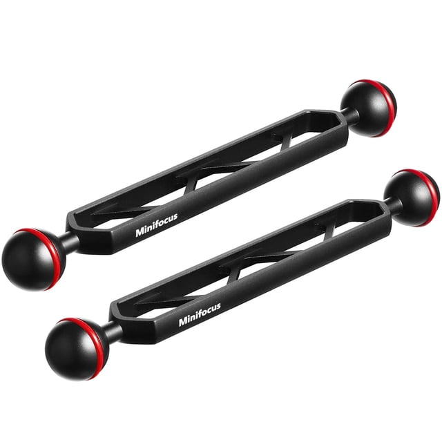 Brazo de extensión MINIFOCUS 8 doble de aluminio de 20,3 cm con cabeza esférica