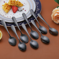 thumbnail image 4 of ReaNea Black Teaspoons 6.5" Set of 8 Stainless Steel Small Dessert Tea Spoons Silverware Set Teaspoon, 4 of 7