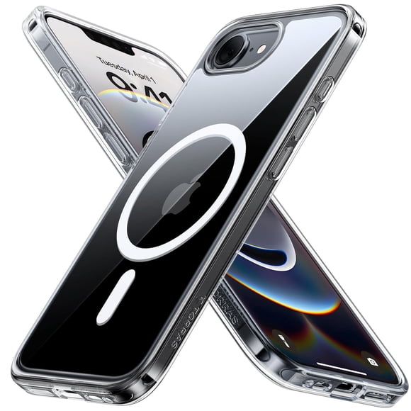 Funda de teléfono TORRAS para iPhone 16e/17e de 6.1 pulgadas con magnética transparente