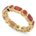 thumbnail image 2 of Diamond-Capitals 5,00 Ct Alliances d'Éternité à la Mode en Rubis Rouge pour Femmes en Or Jaune Massif 18K Taille 8, 2 of 8